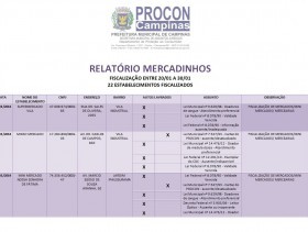 imagem da capa do relatório sobre mercadinhos - PROCON Campinas