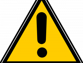 imagem de um triângulo amarelo com um ponto de exclamação, representando o símbolo de atenção.